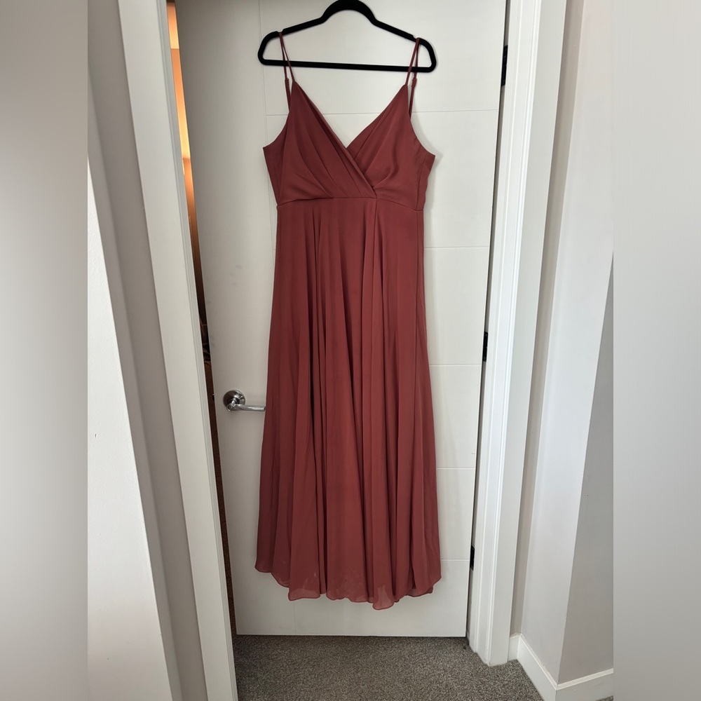 Lulus Bridesmaid Dress. Size L, fits like 10-12. Color: Rusty Rose.
